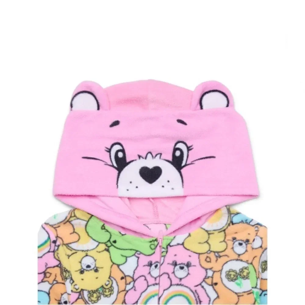 Care Bears Hooded Union Suit Pajama Lounge Cozy Soft Size XS